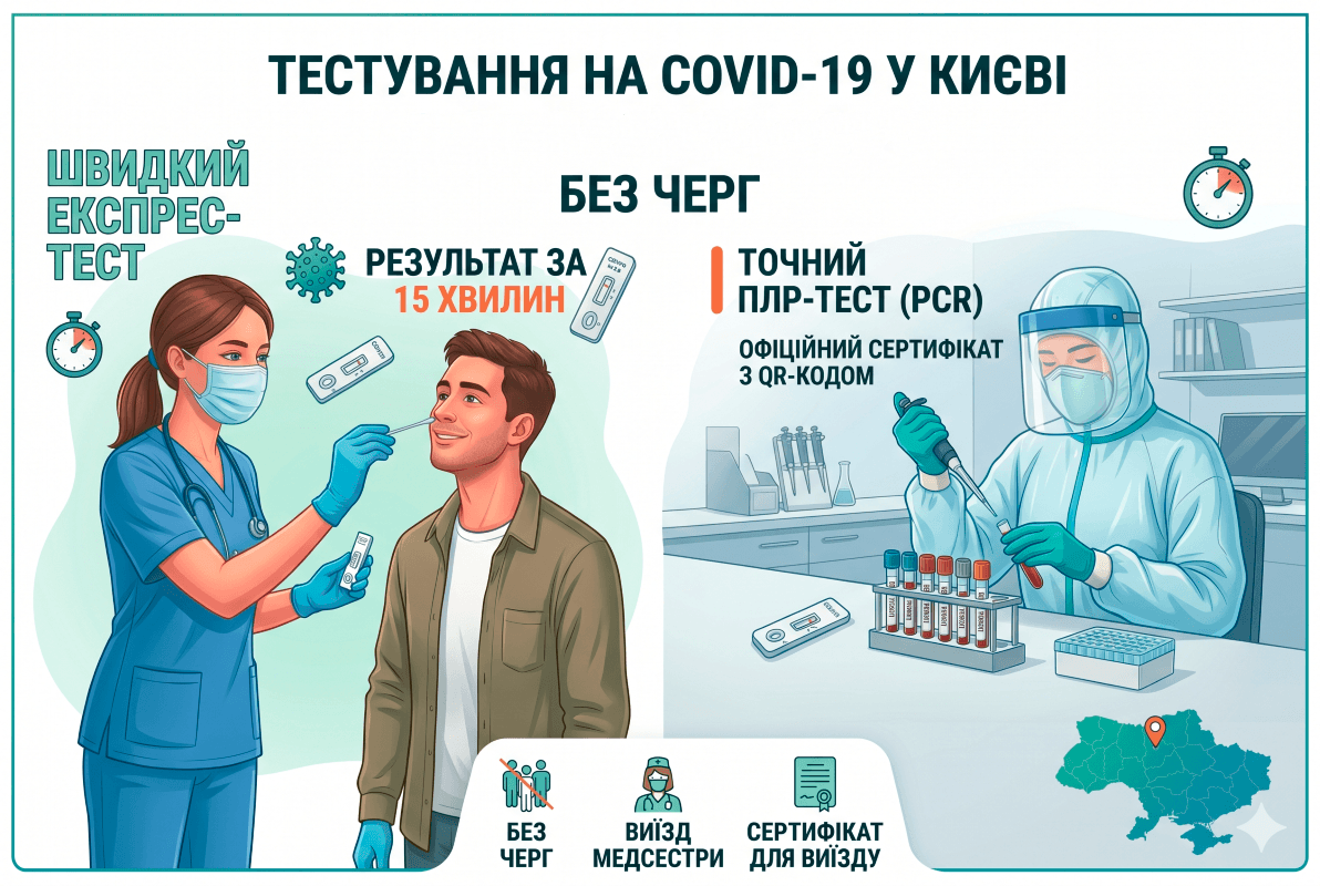 Тестування на COVID-19 (Київ) - МєдіМед