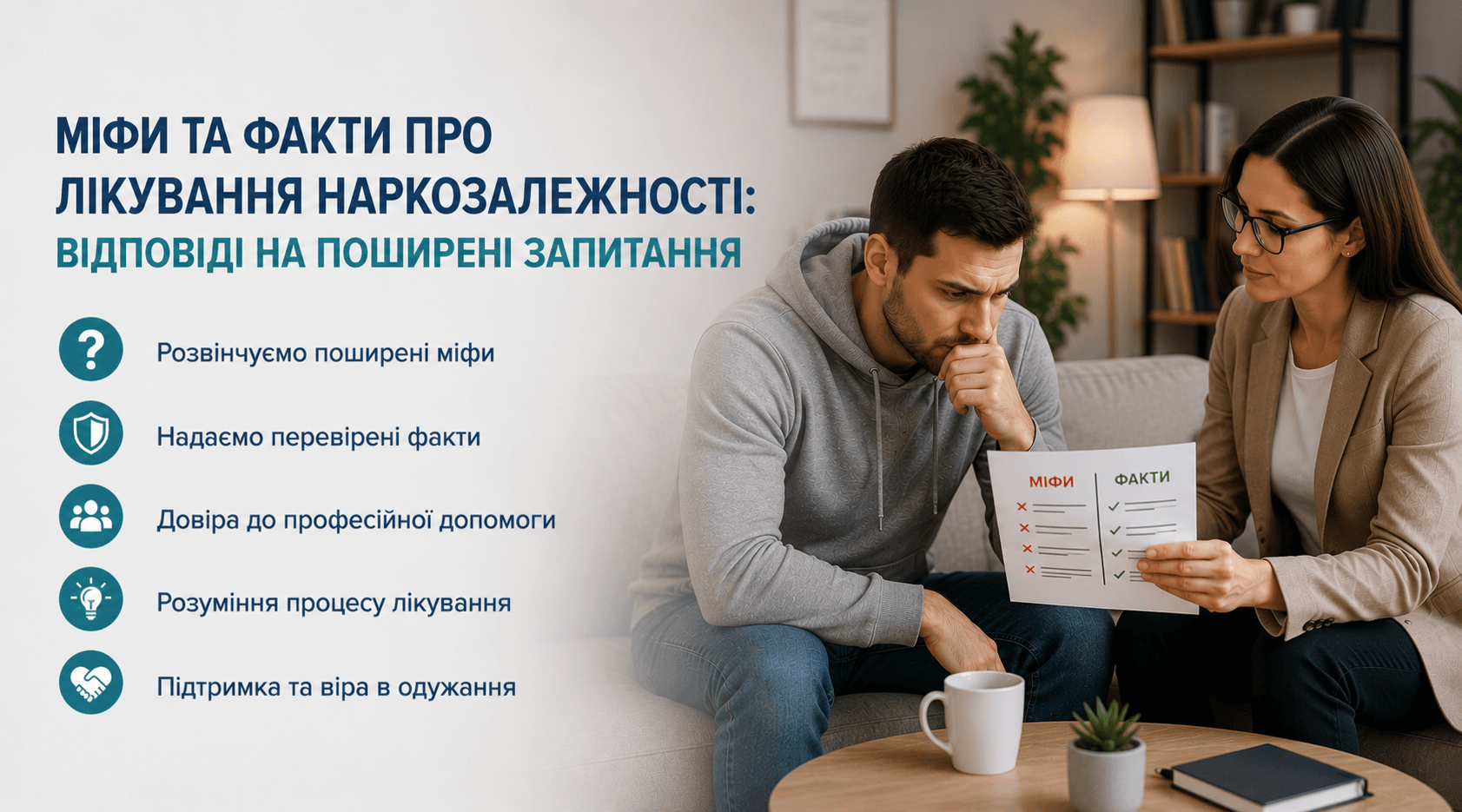 Міфи та факти про лікування наркозалежності: відповіді на поширені запитання - МєдіМед