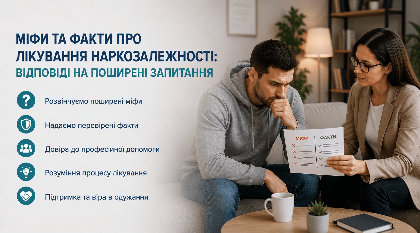 Міфи та факти про лікування наркозалежності: відповіді на поширені запитання - МєдіМед