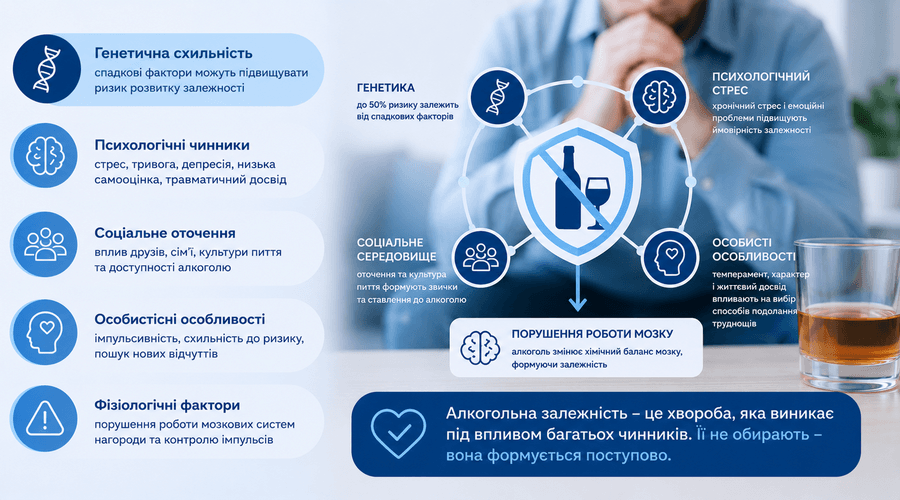 Чому виникає алкогольна залежність: генетика, стрес чи оточення? - МєдіМед