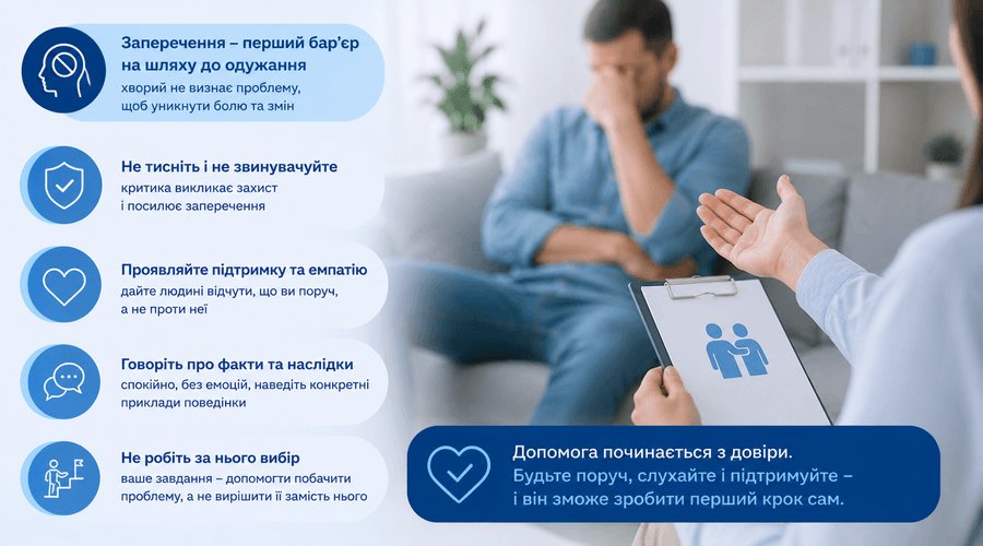 Заперечення хвороби: як допомогти залежному визнати проблему - МєдіМед